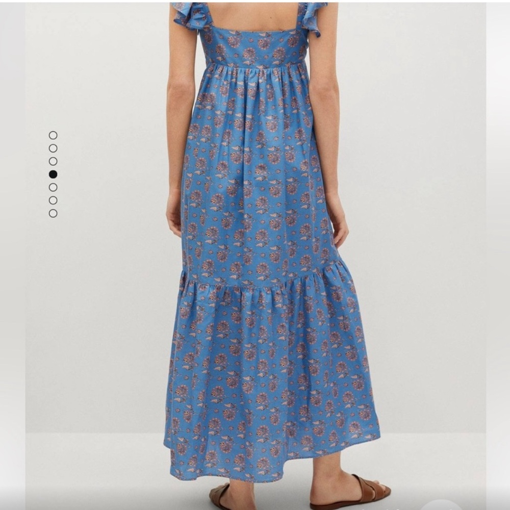Mango Blue Ruffled Tiered Maxi Sundress - Picture 6 of 10